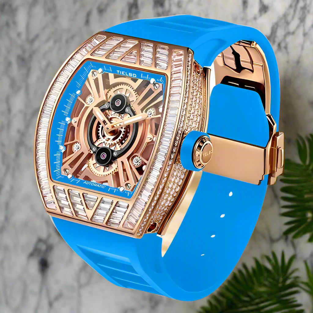 TIELBO sapphire luminous hands crystal hollow design mechanical watch