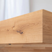 Turin Massivholz Eichenbett 140-180cm mit Holzbeinen und doppelter Rückenlehne