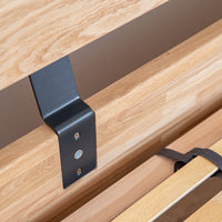 Turin Massivholz Eichenbett 140-180cm mit Holzbeinen und doppelter Rückenlehne