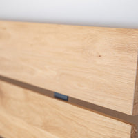 Turin Massivholz Eichenbett 140-180cm mit Holzbeinen und doppelter Rückenlehne