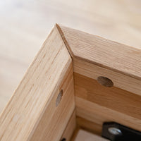 Turin Massivholz Eichenbett 140-180cm mit Holzbeinen und doppelter Rückenlehne