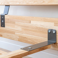 Turin Massivholz Eichenbett 140-180cm mit Holzbeinen und doppelter Rückenlehne