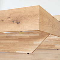 Turin Massivholz Eichenbett 140-180cm mit Holzbeinen und doppelter Rückenlehne