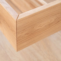 Turin Massivholz Eichenbett 140-180cm mit Holzbeinen und doppelter Rückenlehne