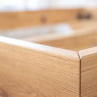 Turin Massivholz Eichenbett 140-180cm mit Holzbeinen und doppelter Rückenlehne