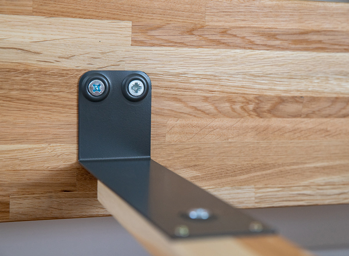 Turin Massivholz Eichenbett 140-180cm mit Holzbeinen und doppelter Rückenlehne