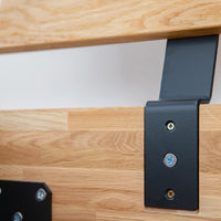 Turin Massivholz Eichenbett 140-180cm mit Holzbeinen und doppelter Rückenlehne