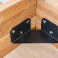 Turin Massivholz Eichenbett 140-180cm mit Holzbeinen und doppelter Rückenlehne