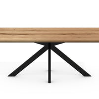 Esstisch Anton mit Schweizer Kante Spider Gestell Eiche wildeiche massiv