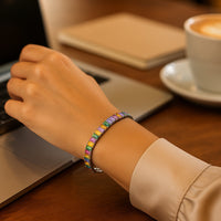 Armband aus 925er Sterling-Silber, Tennisarmband mit buntem Zirkonia