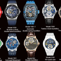 Haofa luxury men watch carrousel sapphire starry dial mechanical wristwatch