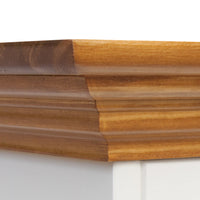 Bologna Elegante Massivholz Kiefer Kleiderschrank 2D | Farbe Weiß - Eiche