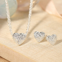Schmuck Set aus 925er Sterling Silber, Crushed Heart