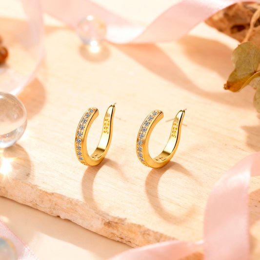 Ear Cuffs / Ohrklemmen aus 925er Sterling-Silber mit Strass