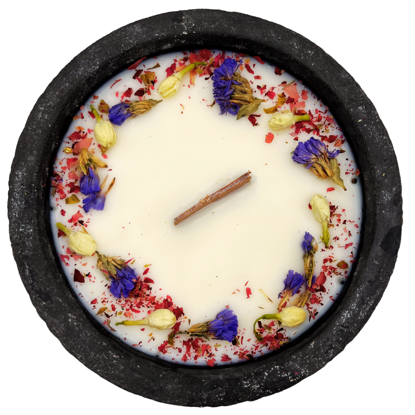 Black Edition HANDGEMACHTE Citronella BETONKERZE - Stilvolle Sojawachskerze für Ihr Zuhause. Outdoor Kerze mit Blütenverzierung und HOCHWERTIGEM Holzdocht aus dem Südschwarzwald