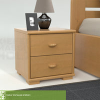 Vanessa Kiefer Massivholz Nachttisch Nachtschrank | 2-Schubladen | 100% Bio Kiefer