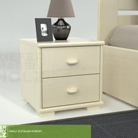 Vanessa Kiefer Massivholz Nachttisch Nachtschrank | 2-Schubladen | 100% Bio Kiefer