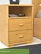 Vanessa Kiefer Massivholz Nachttisch Nachtschrank | 2-Schubladen 1-Regal | 100% Bio Kiefer