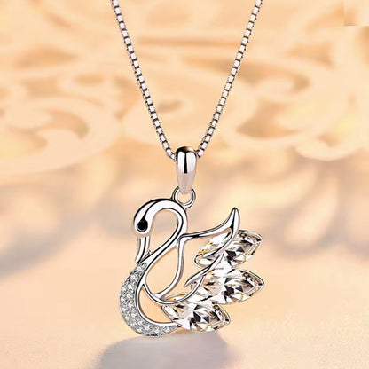 Kette mit Anhänger aus 925er Sterling-Silber, Schöner Schwan
