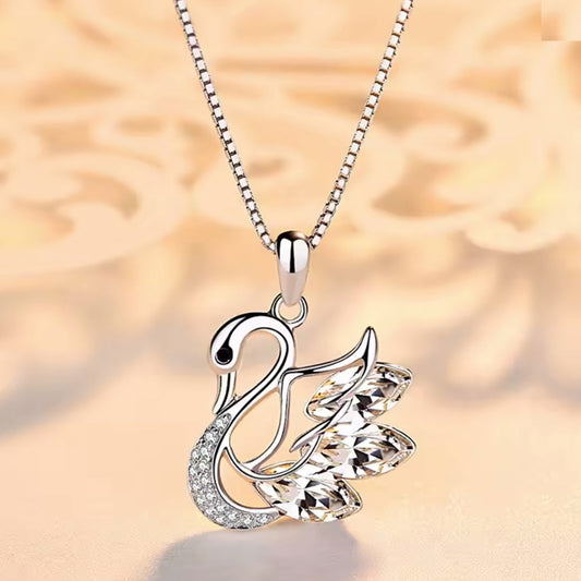 Kette mit Anhänger aus 925er Sterling-Silber, Schöner Schwan