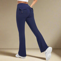 Women Flare pocket leggings high waist Breathable street style