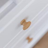 Milano Elite Massivholz Kiefer Schubladen Vitrine 1-Türig | Farbe Weiß/Kiefer