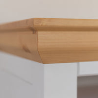 Milano Elite Massivholz Kiefer Schubladen Vitrine 1-Türig | Farbe Weiß/Kiefer