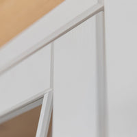 Milano Elite Massivholz Kiefer Schubladen Vitrine 1-Türig | Farbe Weiß/Kiefer