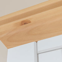 Milano Elite Massivholz Kiefer Schubladen Vitrine 1-Türig | Farbe Weiß/Kiefer