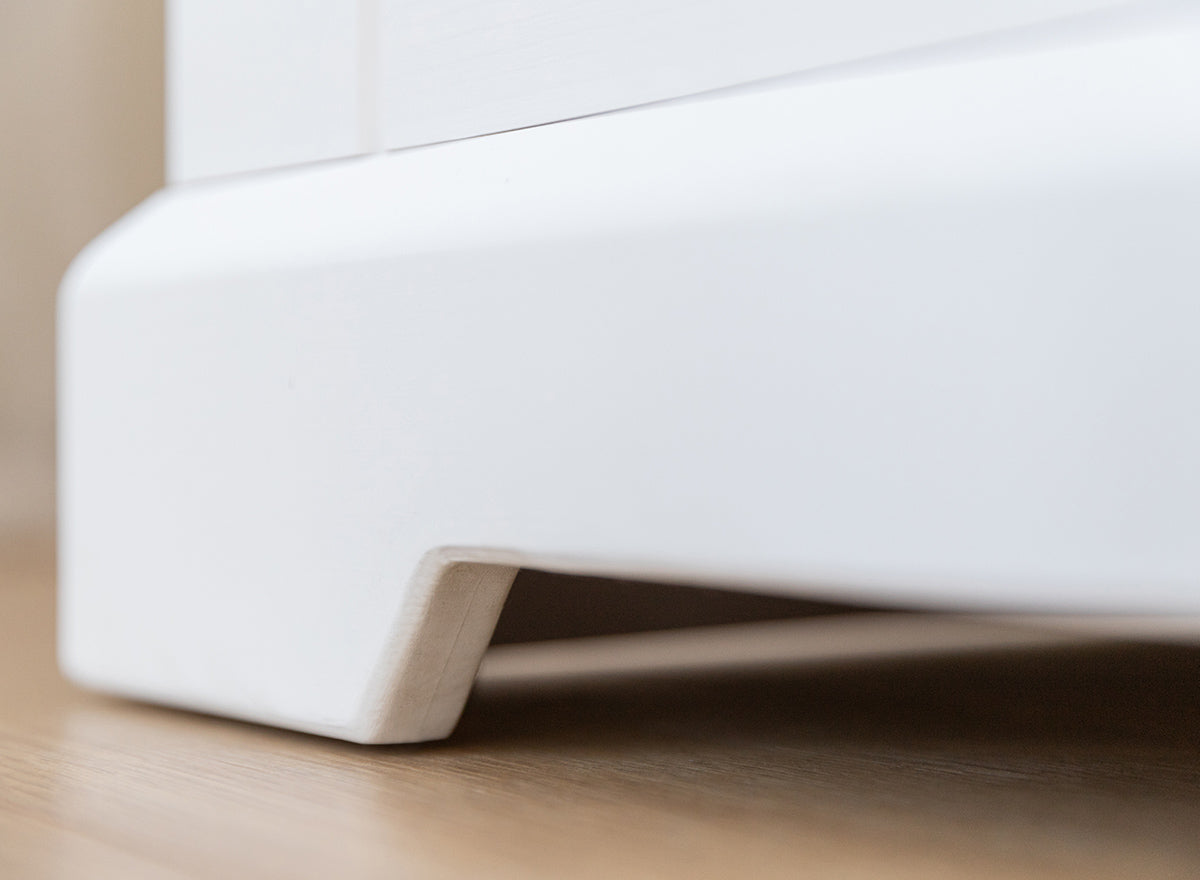 Milano Elite Massivholz Kiefer Schubladen Vitrine 1-Türig | Farbe Weiß/Kiefer