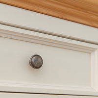 Bologna Elegante Massivholz Kiefer 5 Schubladen Kommode | Farbe Weiß - Kiefer