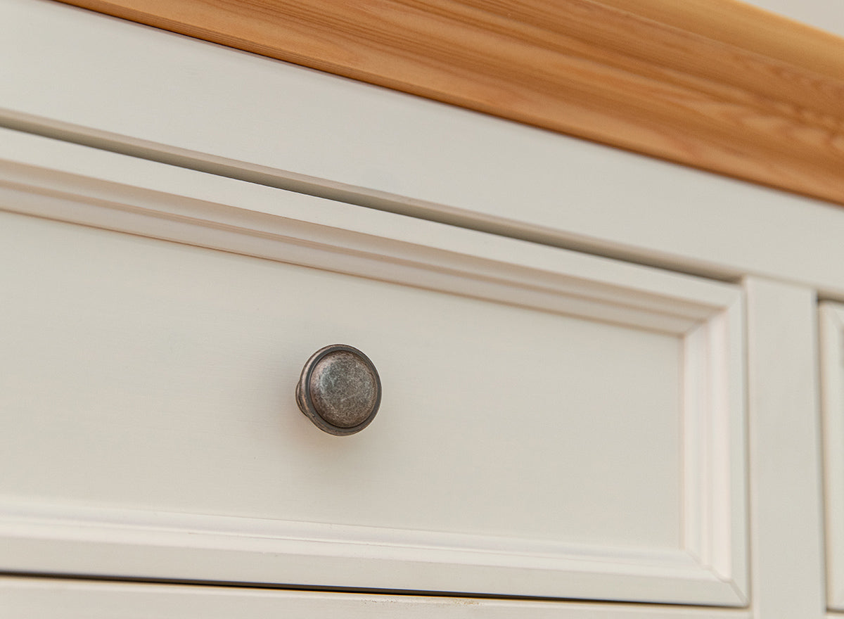 Bologna Elegante Massivholz Kiefer 5 Schubladen Kommode | Farbe Weiß - Kiefer