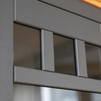 Bologna Elegante Massivholz Kiefer Glasvitrine 1.3 | Farbe Graphit - Kiefer