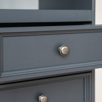 Bologna Elegante Massivholz Kiefer 5 Schubladen Kommode | Farbe Graphit - Kiefer