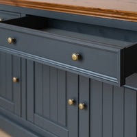 Bologna Elegante Massivholz Kiefer Kommode 4.3 | Farbe Graphit - Eiche