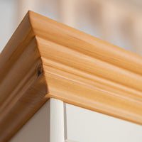 Bologna Elegante Massivholz Kiefer 5 Schubladen Kommode | Farbe Weiß - Kiefer