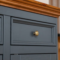 Bologna Elegante Massivholz Kiefer Kommode 4.3 | Farbe Graphit - Eiche