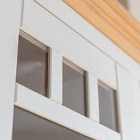 Bologna Elegante Massivholz Kiefer Vitrine 2D | Farbe Weiss - Kiefer