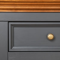 Bologna Elegante Massivholz Kiefer Kommode 4.3 | Farbe Graphit - Eiche