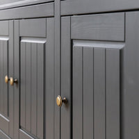 Bologna Elegante Massivholz Kiefer Kommode 4.3 | Farbe Graphit - Eiche