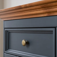 Bologna Elegante Massivholz Kiefer Kommode 4.3 | Farbe Graphit - Eiche