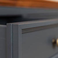 Bologna Elegante Massivholz Kiefer Kommode 3.3 | Farbe Graphit - Eiche