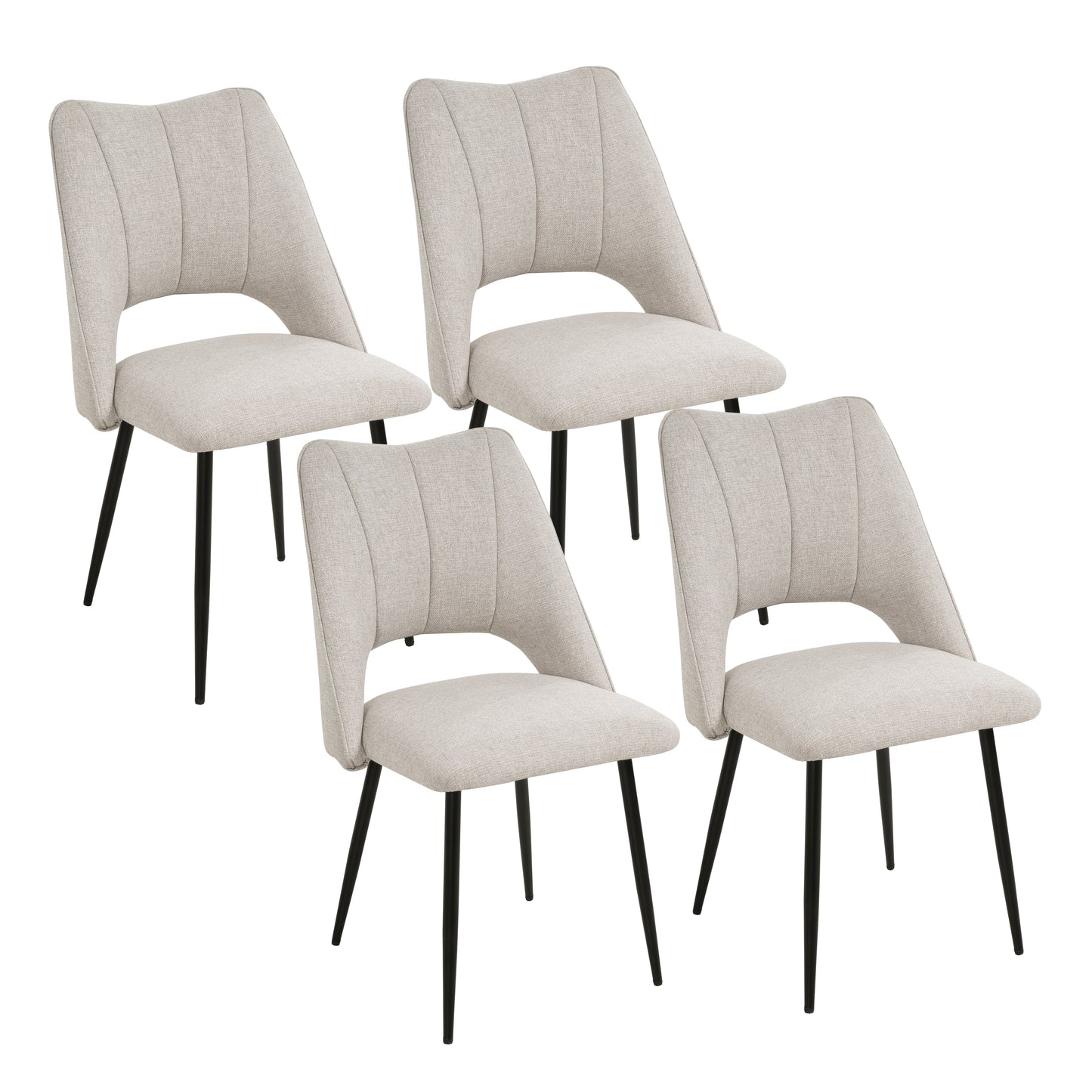 Esszimmerstühle 4er-Set Beige – Modern mit Metallbeinen