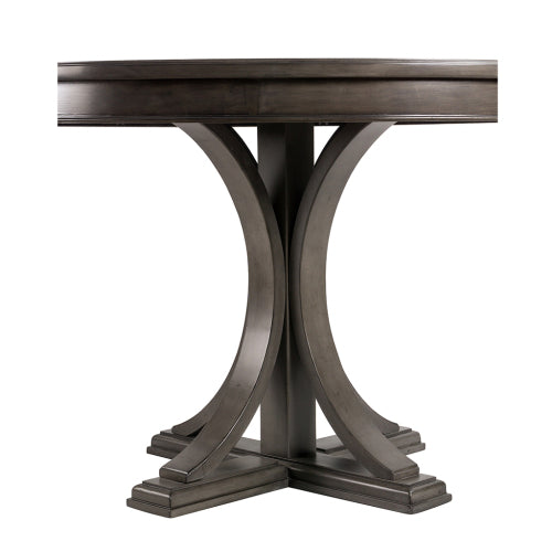 44  Round Dining Table, Solid Wood Finish Classic Design For Dining Room, Grey
