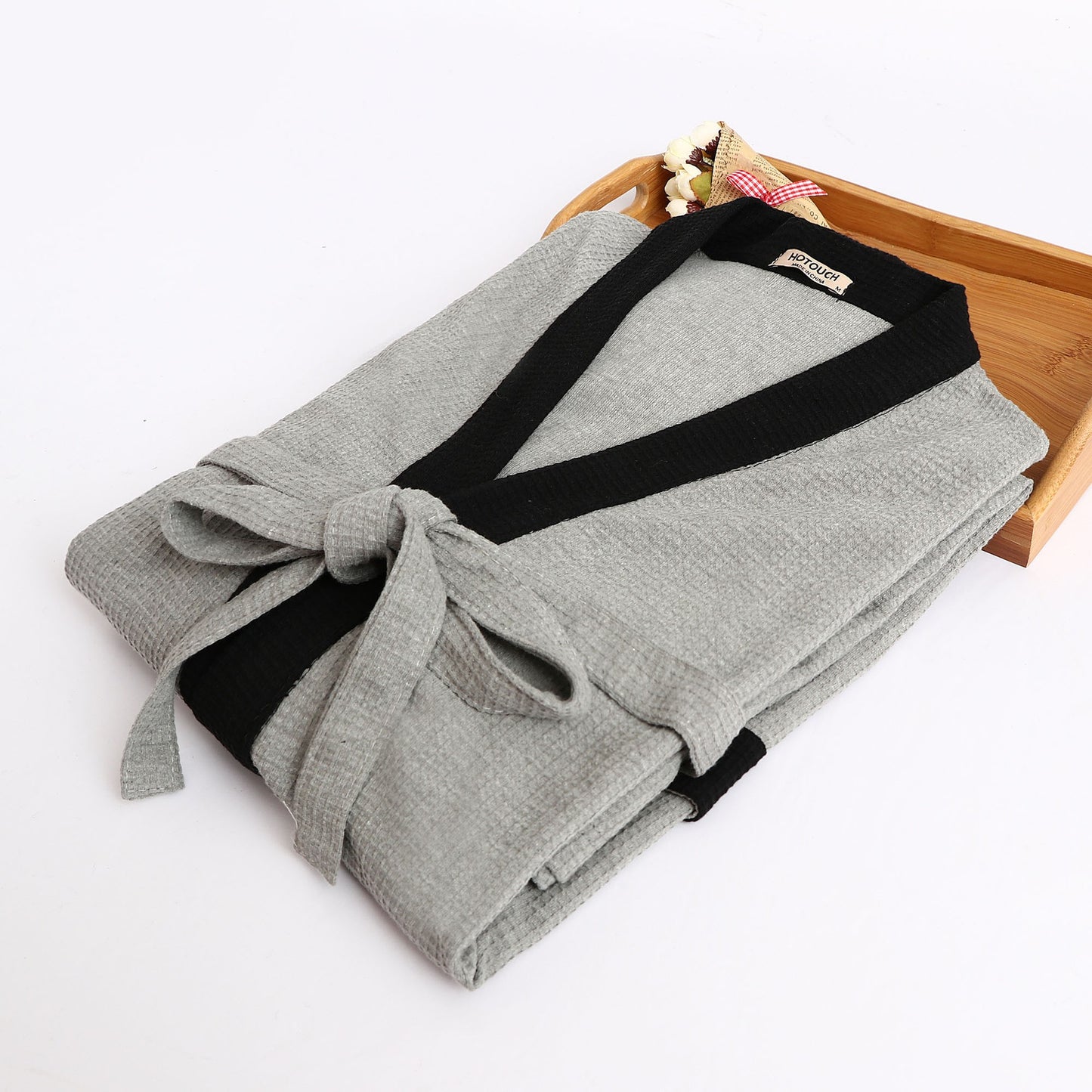 Damen Baumwoll-Waffel Bademantel