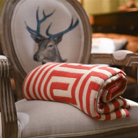 Nordic Key Pattern Knitted Line End Bed Flag Blanket