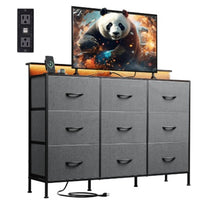 TV Lowboard 120cm mit LED Beleuchtung - TV Board bis 55 Zoll mit Ladestation
