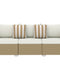 Rattan Sofa 3-Sitzer Creme - Outdoor Lounge Couch mit Kissen