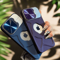 Fashion logo hole magnetic case for iphone lens protection covers