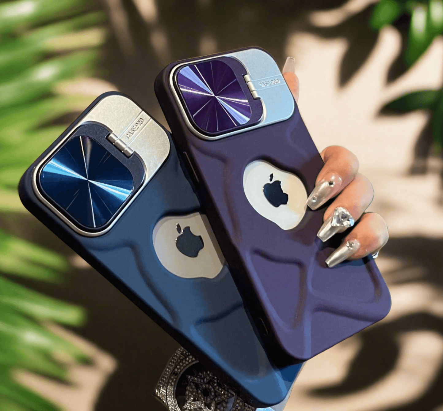Fashion logo hole magnetic case for iphone lens protection covers
